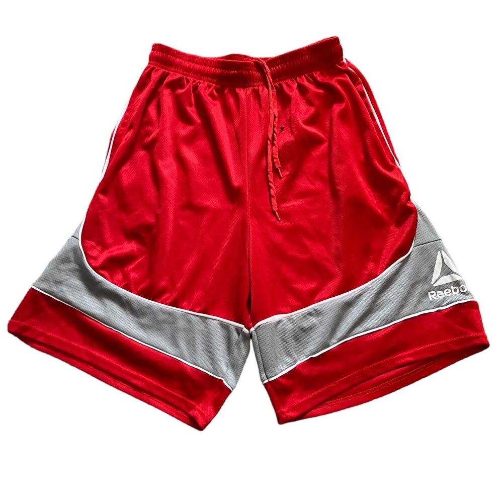 Reebox Men's Red and Gray Athletic Basketball Shorts 9.5" Inseam | Size Large